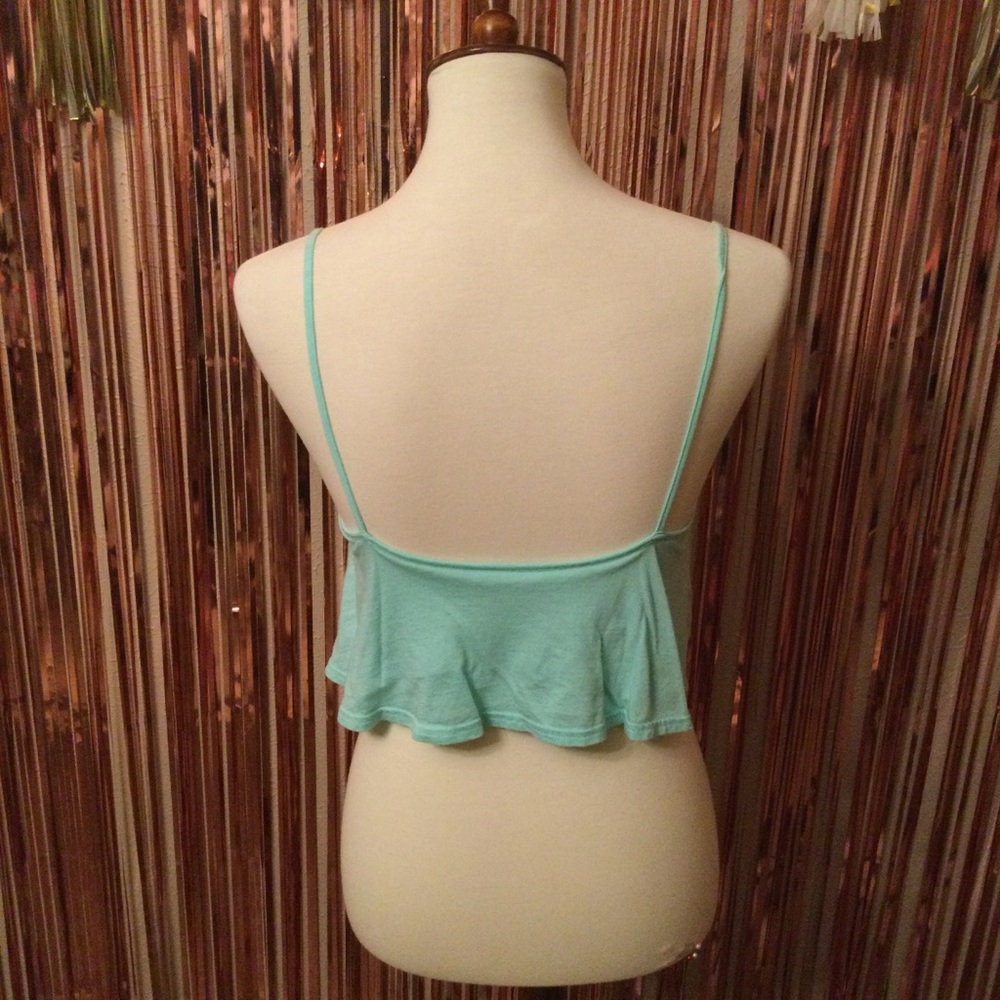 PINK Mint Green Crop Top - Picture 2 of 3